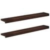 vidaXL Parapety 2 szt. Ciemny brąz 90 x 15 x 2 cm Drewno bukowe