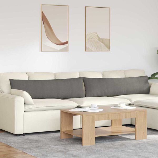 vidaXL Poduszki na sofę 2 pcs Jasnoszary 145 x 40 cm