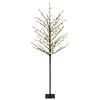 vidaXL Choinka z kulami LED Czarny 18 x 18 x 150 cm Stal 185 LED