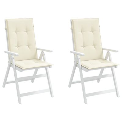 vidaXL Poduszki na krzesła ogrodowe, 2 szt., kremowe, 120x50x3 cm