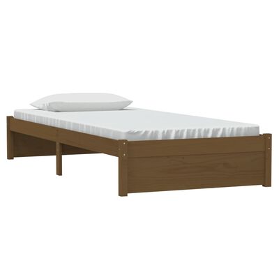 vidaXL Rama łóżka, miodowy brąz, lite drewno, 90 x 200 cm