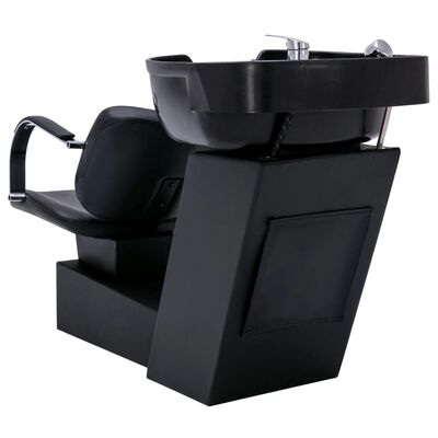 vidaXL Myjnia fryzjerska, fotel z umywalką, czarna, 137x59x82 cm