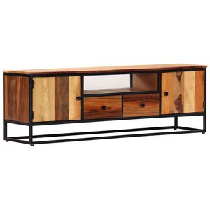 vidaXL Szafka pod TV, 120x30x40 cm, lite drewno odzyskane i stal