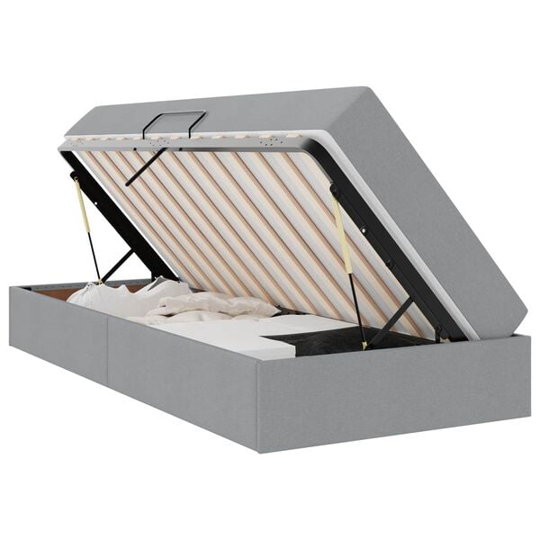 vidaXL Ł&oacute;żko z miejscem na przechowywanie i materacem Jasnoszary