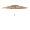 vidaXL Parasol ogrodowy z LED, stalowy słupek, brązowy, 300x200x250 cm