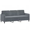 vidaXL 3-osobowa sofa z podnóżkiem, ciemnoszary, 180 cm, aksamit