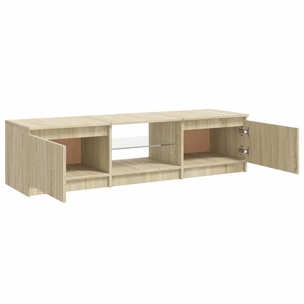vidaXL Szafka pod TV, z LED, dąb sonoma, 140 x 40 x 36 cm