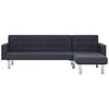 vidaXL Sofa w kształcie litery L z funkcją spania Ciemnoszary poliester