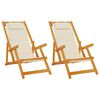 vidaXL Krzesło plażowe 2 szt. Brązowy Lite Drewno Akacji