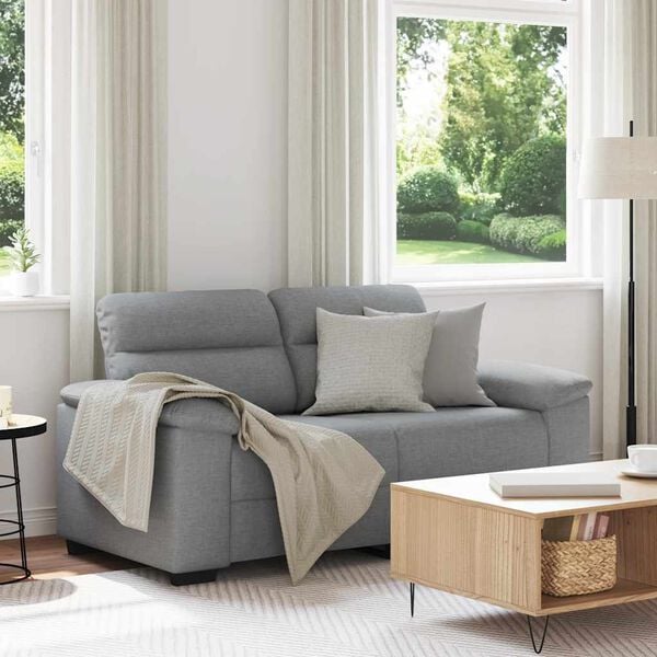 vidaXL Sofa 2-osobowa Jasnoszara 160x81x84 cm Tkanina