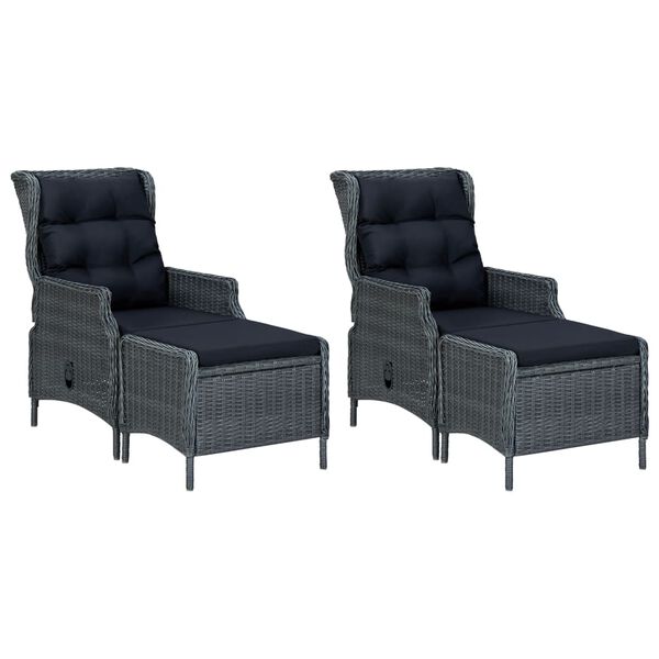 vidaXL 7-cz. zestaw mebli ogrodowych, poduszki, rattan PE, ciemnoszary