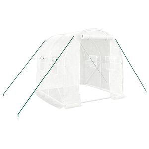 vidaXL Szklarnia ze stalową ramą, biała, 4 m&sup2;, 2x2x2 m