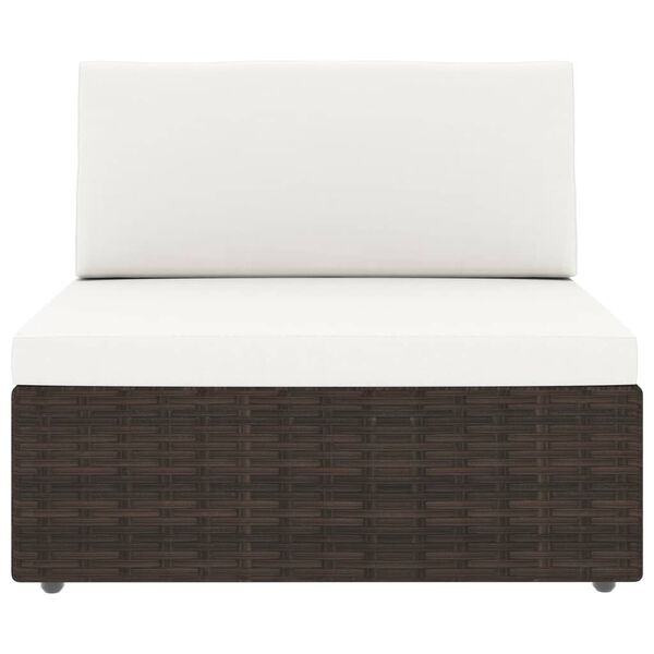 vidaXL 6-cz. ogrodowy zestaw wypoczynkowy, poduszki, rattan PE, brąz