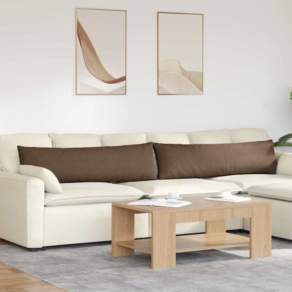 vidaXL Poduszki na sofę 2 pcs Brązowy 145 x 40 cm tkanina