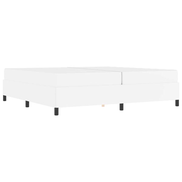 vidaXL Ramka ł&oacute;żka z materacem Biały 200 x 200 cm tkanina