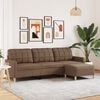 vidaXL 3-osobowa sofa z podn&oacute;żkiem, brązowa, 210 cm, tkanina