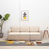 vidaXL 3-osobowa, rozkładana sofa modułowa, kremowa, tkanina