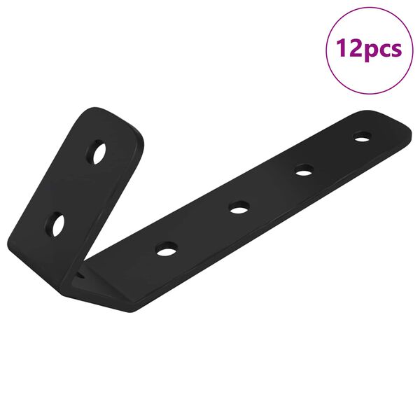 vidaXL Haczyki 12 pcs Czarny M5 x 110 mm Żelazo