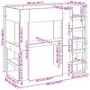 vidaXL Rama ł&oacute;żka piętrowego z biurkiem Stare drewno 90 x 200 cm