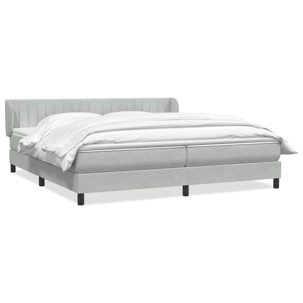 vidaXL Ł&oacute;żko typu Box Spring z materacami Jasnoszary 180x210 cm