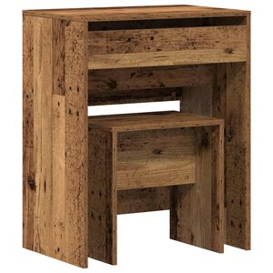 vidaXL Stolik Toaletowy 2 szt. Stare drewno 60 x 40 x 75 cm
