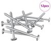 vidaXL Wkręty Drewniane 12 pcs Srebrny M6 x 70 mm Stal