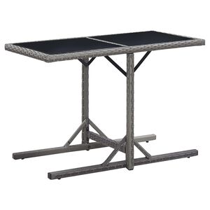 vidaXL St&oacute;ł ogrodowy, antracytowy, 110x53x72 cm, szkło i polirattan
