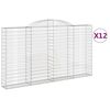 vidaXL Kosze gabionowe, 12 szt, 300x30x160/180cm, galwanizowane żelazo