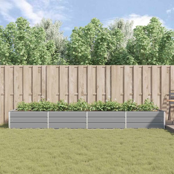 vidaXL Donica Jasnoszary 195 x 100 x 45 cm Stal Galwanizowana