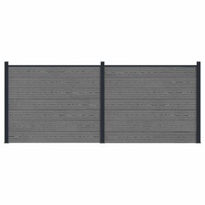 vidaXL Panel ogrodzeniowy 2 pcs WPC i aluminium Szary