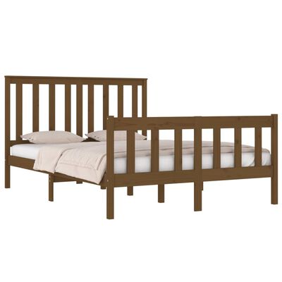 vidaXL Rama łóżka, miodowy brąz, drewno sosnowe, 120x190 cm, podwójna