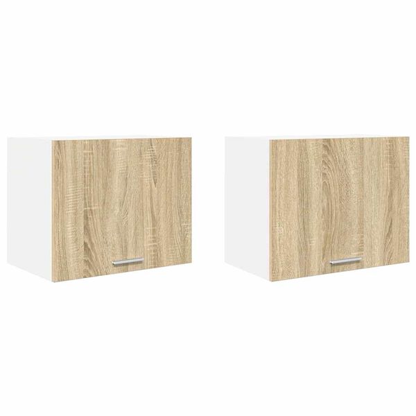 vidaXL Szafka wisząca 2 pcs Dąb Sonoma i Biały 50 x 31 x 40 cm