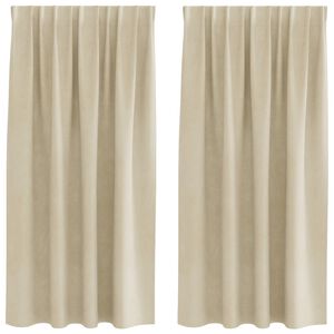 vidaXL Zasłony zaciemniające 2 pcs Kremowy 140 x 175 cm Aksamit