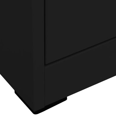 vidaXL Szafka kartotekowa, czarna, 90x46x164 cm, stalowa