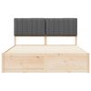 vidaXL Ramka ł&oacute;żka z tapicerowanym wezgłowiem Ciemnoszary 160 x 200 cm