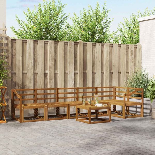 vidaXL Zestaw sof na zewnątrz 7 pcs Naturalny Lite Drewno Akacji