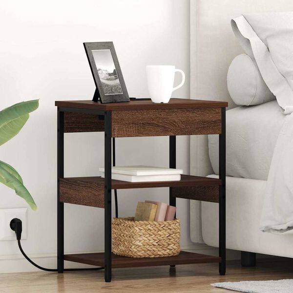 vidaXL Szafka Nocna 2 pcs Brązowy dąb 41 x 31 x 51 cm