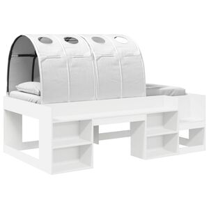 vidaXL Ł&oacute;żko z tunelami Biały 75 x 190 cm Materiał drewnopochodny