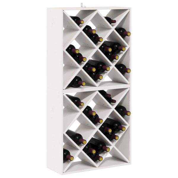 vidaXL Regał na wino 2 pcs Biały 62 x 25 x 62 cm Lite drewno sosnowe