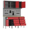 vidaXL Szafka robocza 8 pcs Czerwony Drewno inżynieryjne i stal