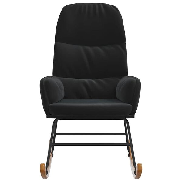 vidaXL Fotel bujany, czarny, tapicerowany aksamitem