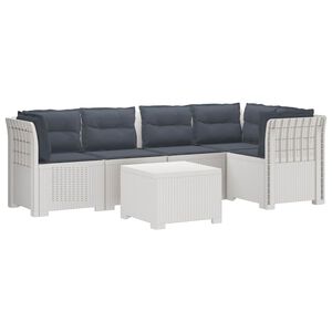 vidaXL 5-osobowa sofa ogrodowa z poduszkami w stylu rattanowym PP
