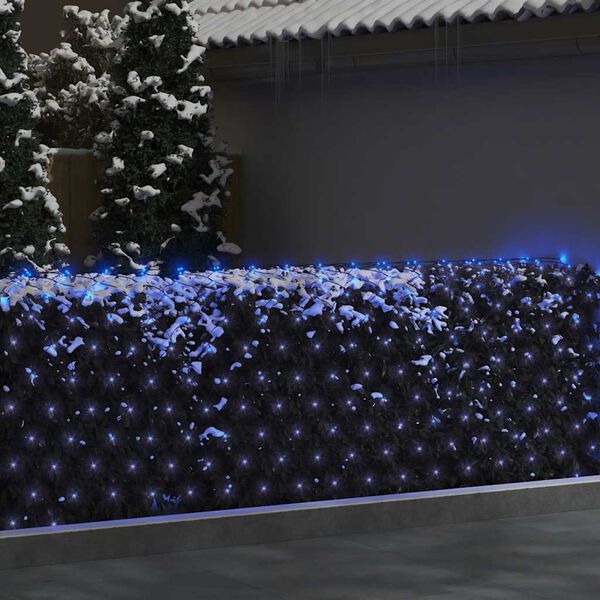 vidaXL Siatka lampek, niebieskie światło, 3x3 m, 306 LED