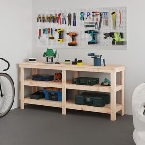 vidaXL Stolik roboczy, 181x50x80 cm, lite drewno sosnowe