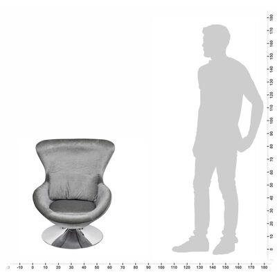 vidaXL Fotel o owalnym kształcie, srebrny