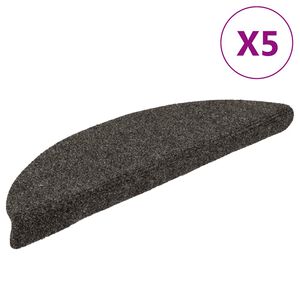 vidaXL Maty na schody samoprzylepne 5 szt. 56x17x3 cm Antracyt P&oacute;łokrągłe