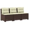 vidaXL Sofa ogrodowa 3-osobowa z poduszkami w rattanowym wyglądzie PP