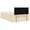 vidaXL Rama ł&oacute;żka otomana z materacem, kremowa, 120x190 cm, tkanina