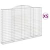 vidaXL Kosze gabionowe, 5 szt, 300x30x200/220 cm, galwanizowane żelazo
