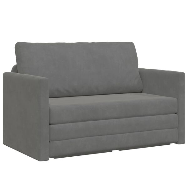 vidaXL Sofa Bed 110cm Ciemnoszary Aksamit
